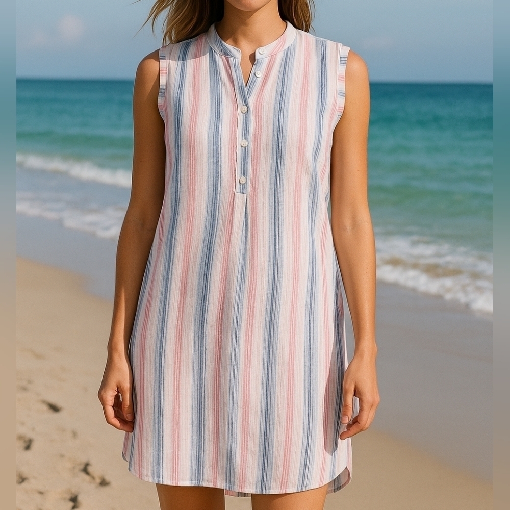 💙 Cloth & Stone Oversized T-Shirt Dress - Rayon, Linen